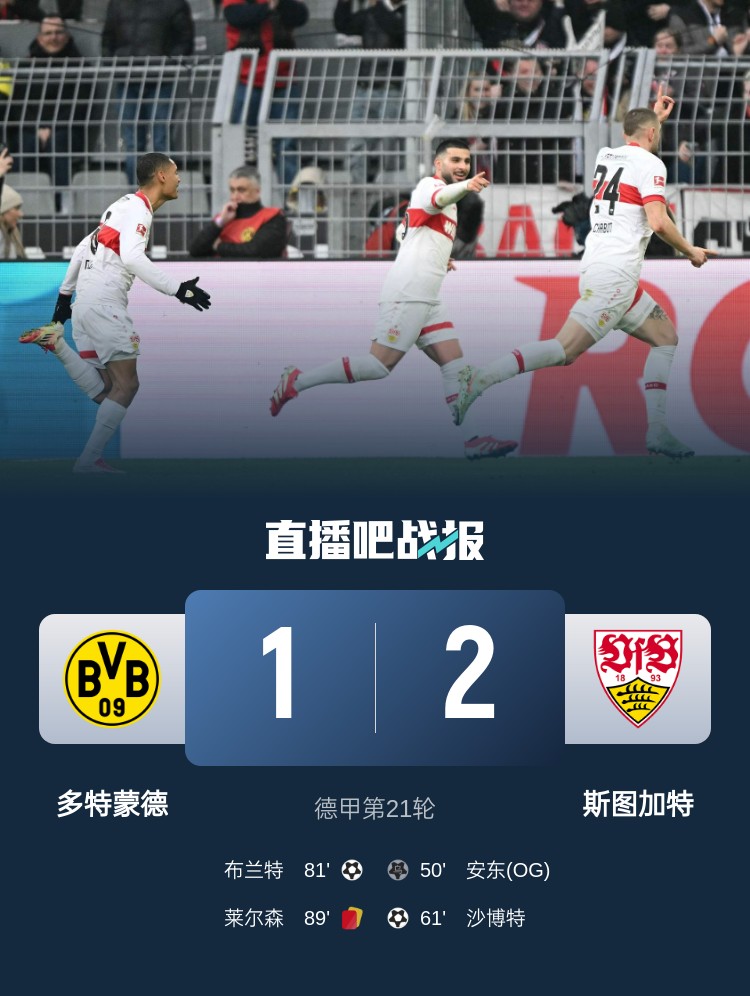多特蒙德主场告捷，继续稳坐积分榜首位